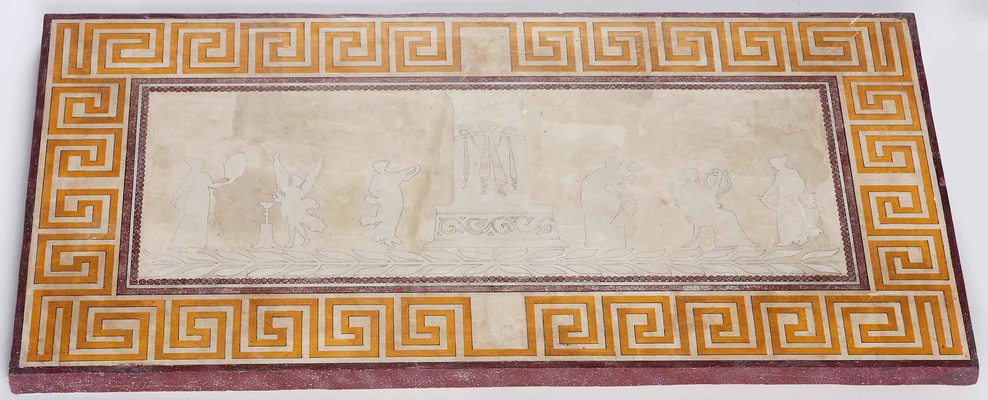 A Italian Neoclassical style Scagliola Table top, 19th century, in the manner of Clemente Susini (Florence, 1752-1814).