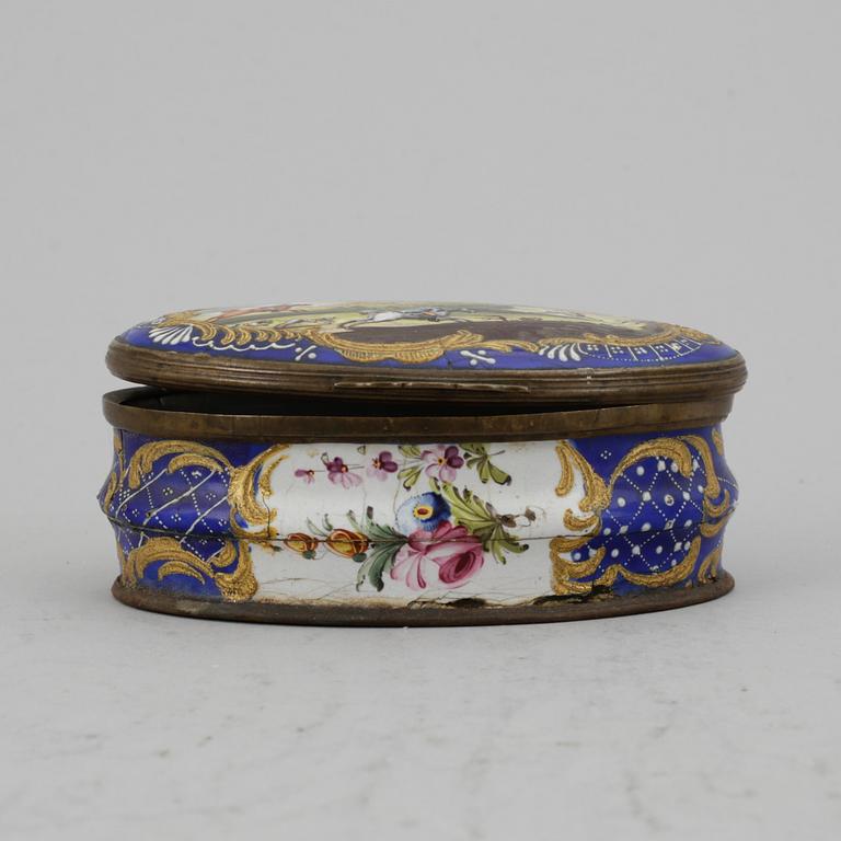 An enamel rococo box.