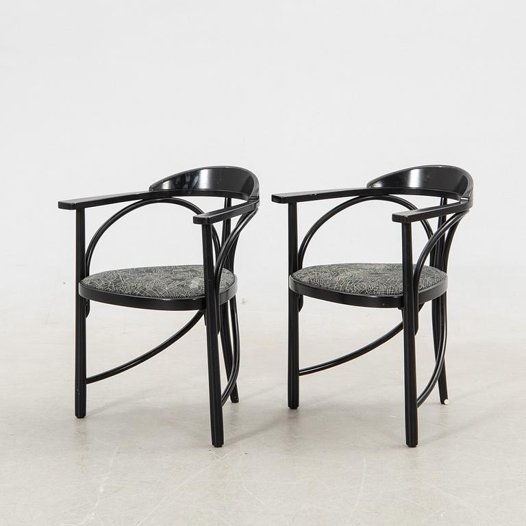 Armchairs, 6 pcs, model 87, Thonet, late 20th century.