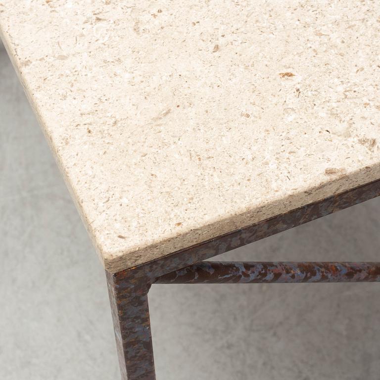 A stone top coffee table, late 20th Century.