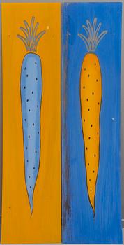 Fredrik Renvall, acrylic on plexiglass, diptyk, signed 1999.