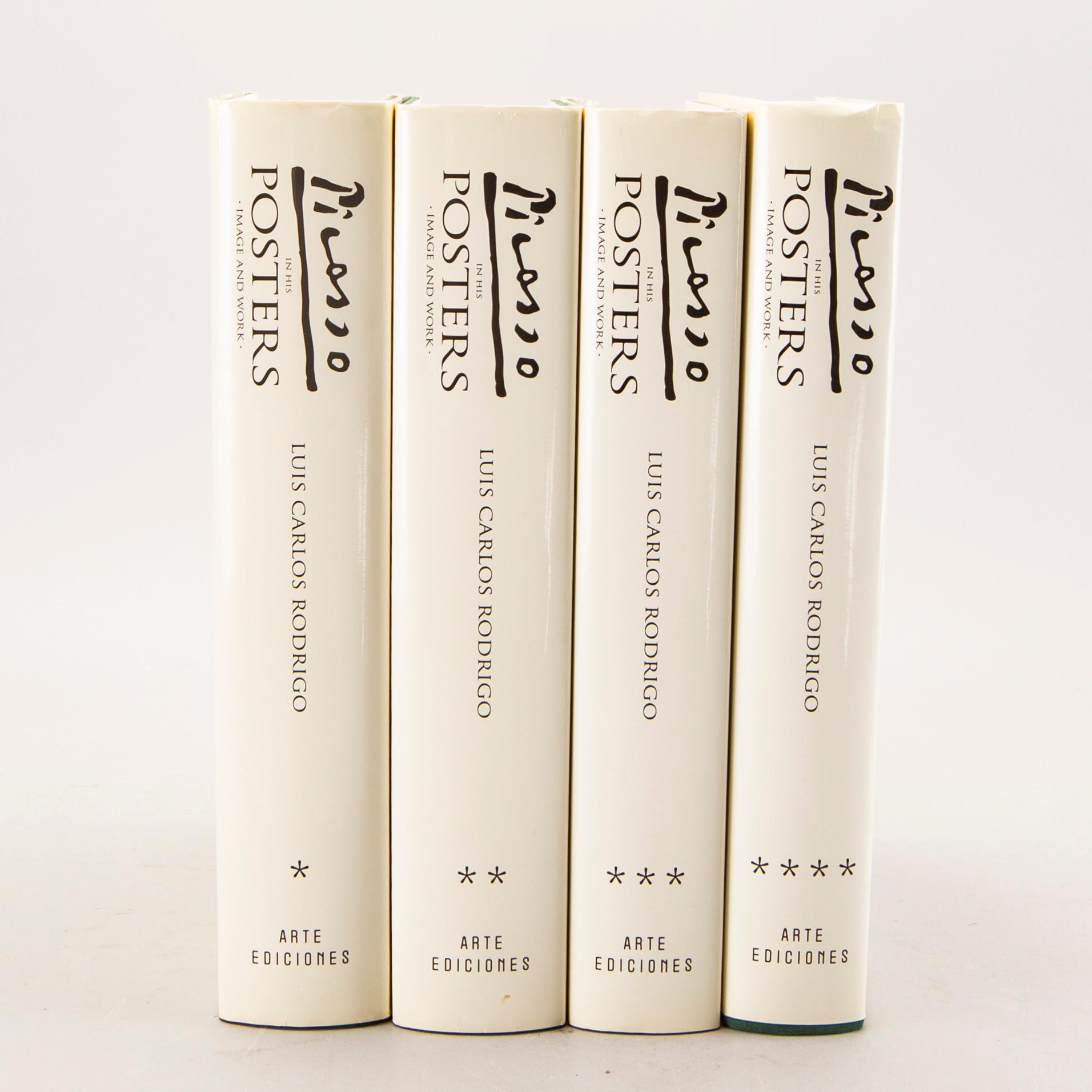 Böcker, 4 vol, "Picasso in his Posters", Luis Carols Rodrigos Arte Ediciones, Barcelona, 1992.