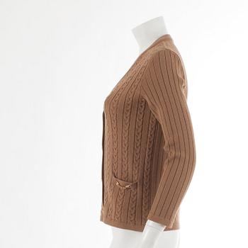 CÉLINE, a beige wool cardigan. French size 40.