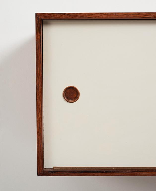 Finn Juhl, a rare wall mounted palisander sideboard, Bovirke, Denmark 1950s.