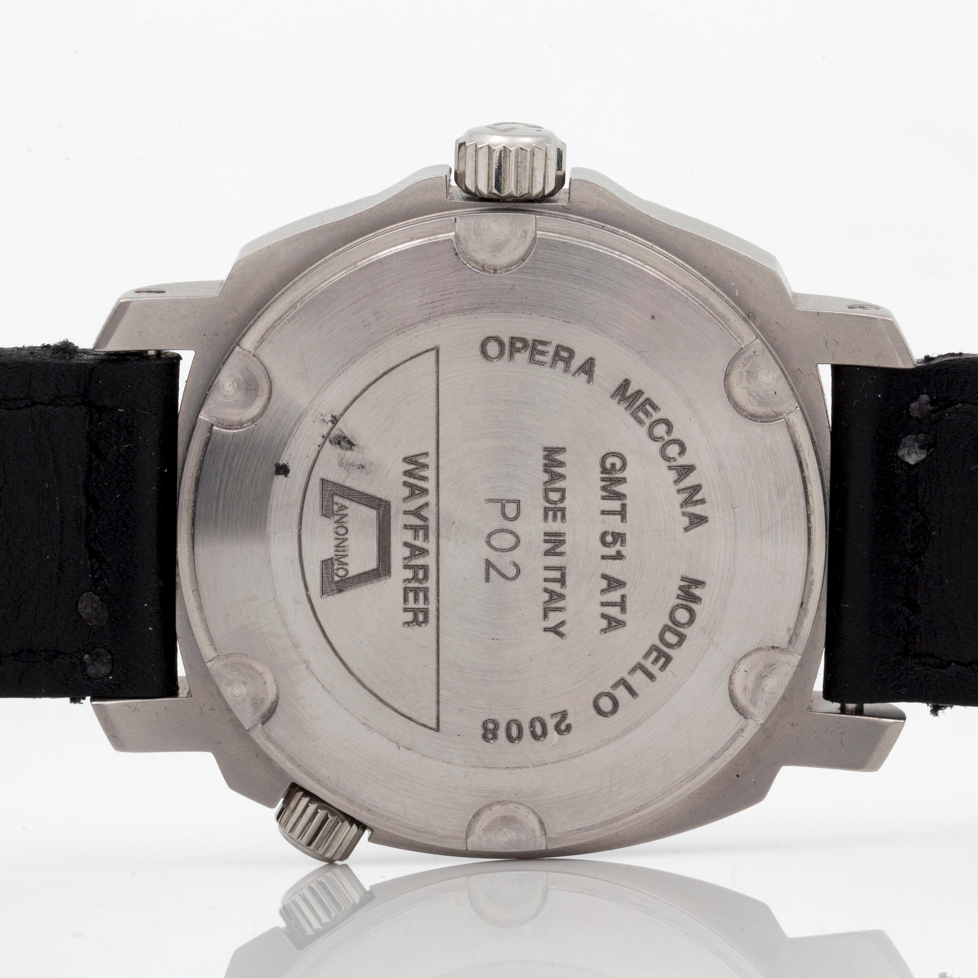 ANONIMO, Opera Meccana, Wayfarer GMT 51 ATA, wristwatch, 42,5 mm.