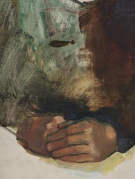 Lotte Laserstein, Sitzende Frau mit weißem Schalkragen.