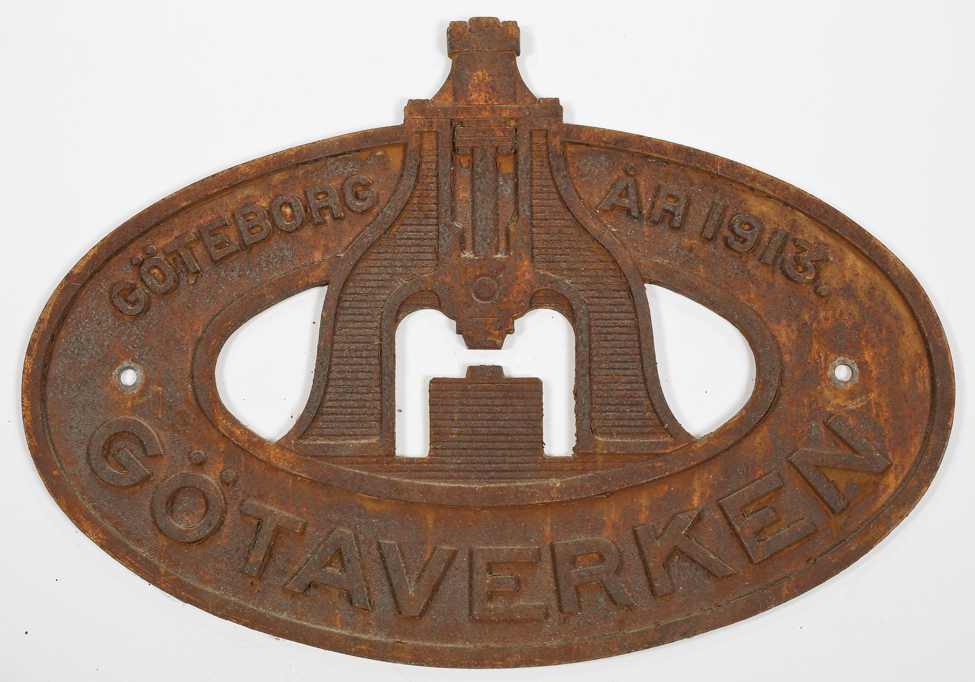 SKYLT, gjutjärn, 1900-talets första hälft.