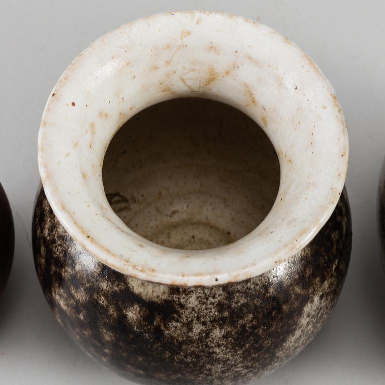 OTTO LINDIG, three stoneware vases, signed.