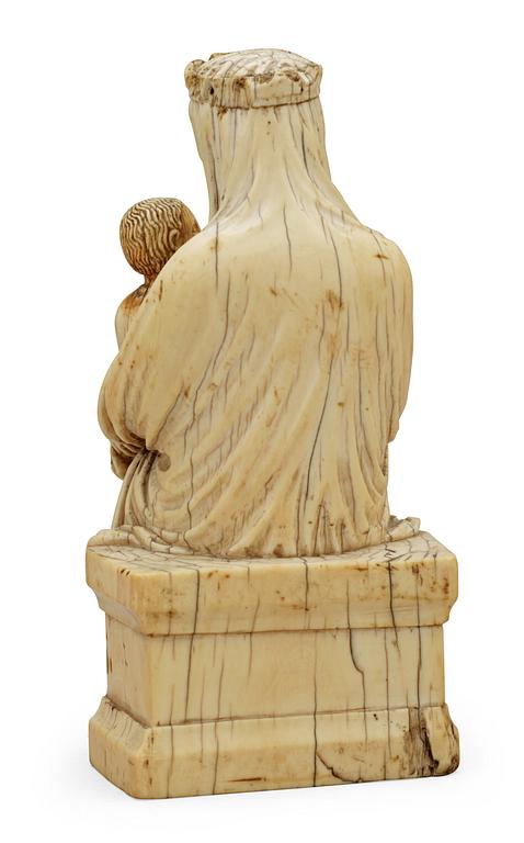 Virgin and Child, a French Gothic ivory statuette, second half of the 13th century.