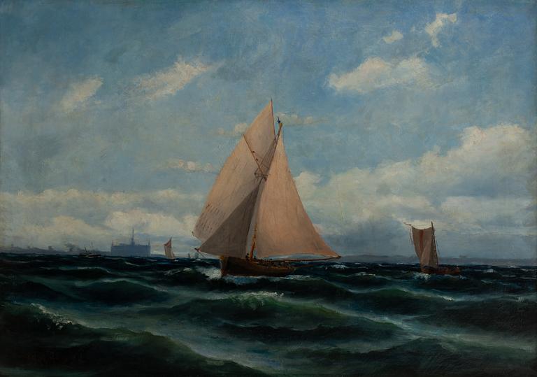 Gustave (Gustaf) Albert  (Gustaf Albert Andersson), Motif from Øresund with Kronborg Castle.