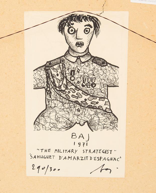 Enrico Baj, mixed media signed and numbered 290/300.