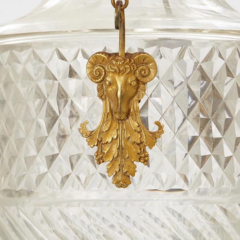 An Empire ceiling lamp, first half of the 19th century.