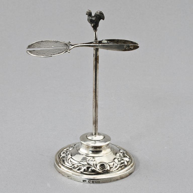 VAXSTAPELSTÄLL, silver, Abraham Edborg, Jönköping, 1849.