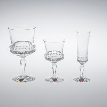 SERVISDELAR, 51 stycken, glas, "Silvia", Ingeborg Lundin, Orrefors, 1900-talets fjärde kvartal.