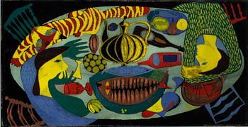 BORDSKIVA, emalj, Stig Lindberg. Sign och dat -52.