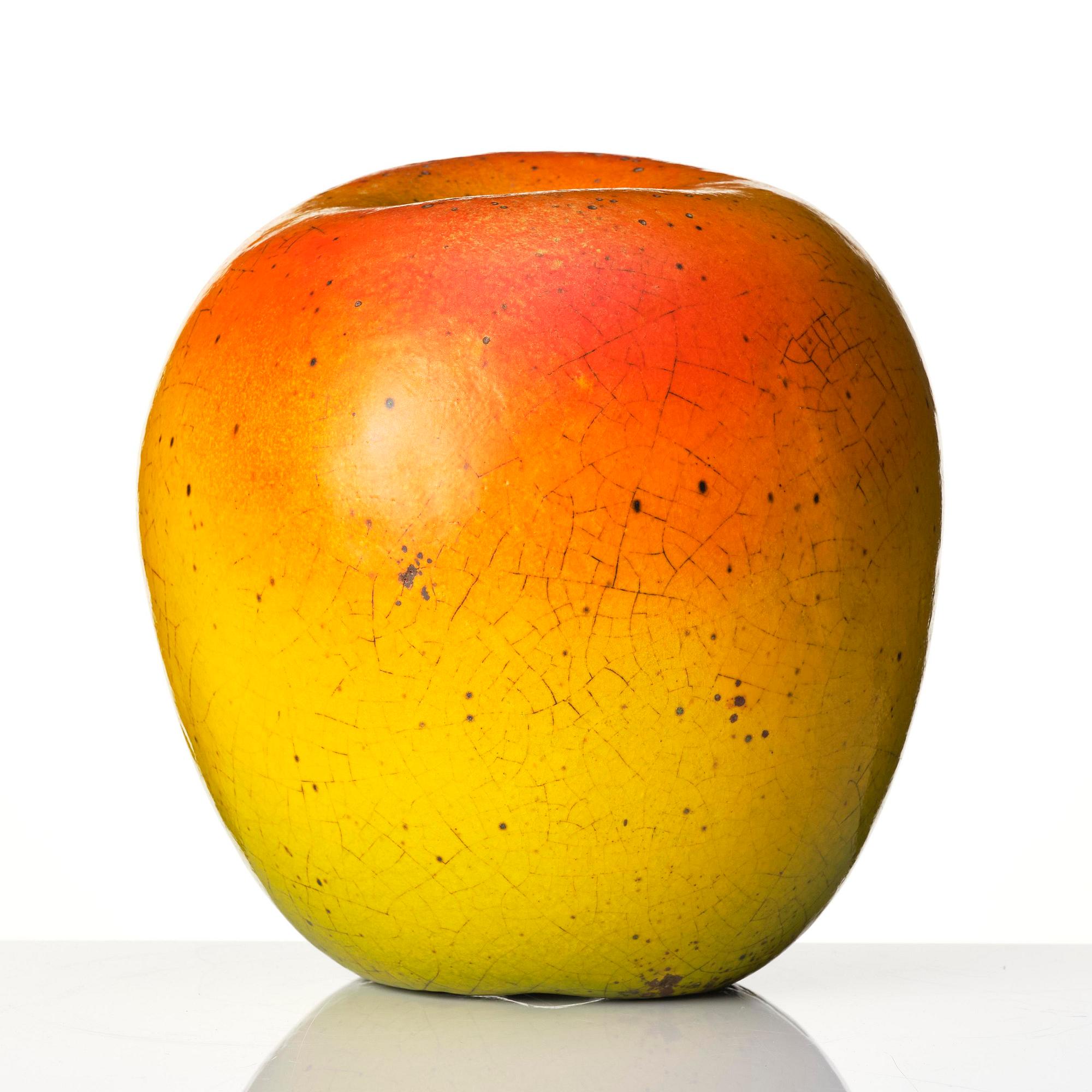 Hans Hedberg, a faience sculpture of an apple, Biot, France.