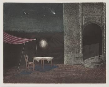 Tuula Lehtinen, etsning, akvatint, signerad och daterad 1990, numrerad 10/50.