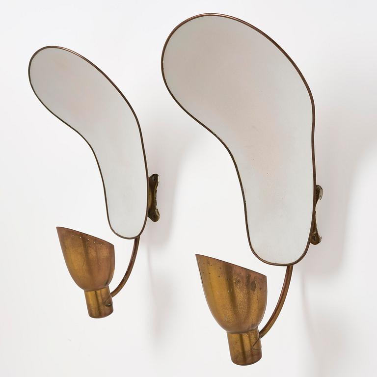 Carl-Axel Acking, a pair of wall lamps model "5029", Bröderna Malmströms Metallvarufabrik, Malmö, 1940s.