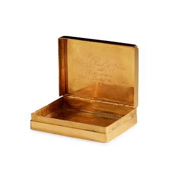 A Swedish 18th century gold box, makers mark of Frantz Bergs, Stockholm 1761.