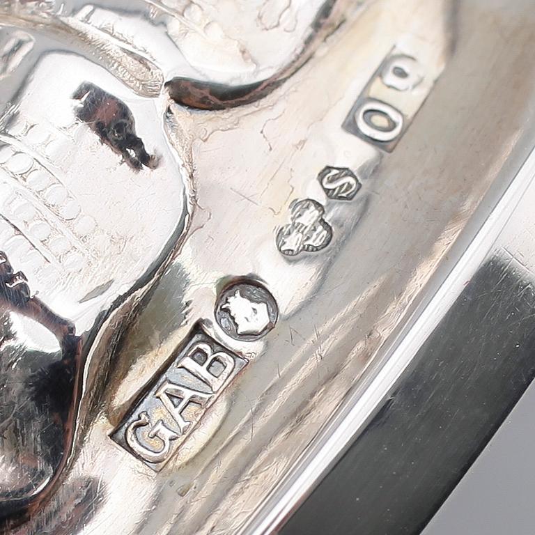 BÄGARE, 2 st, silver, GAB, Stockholm 1962/64. Vikt ca 530 gram.