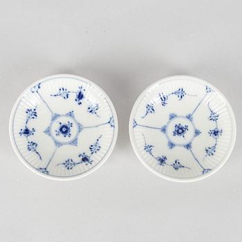 A six part 'Blue Fluted Plain' egg service, Royal Copenhagen, 20th century.