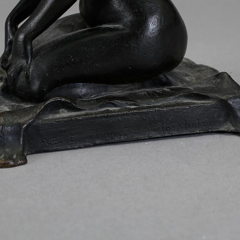 CHARLES FRIBERG, skulptur, brons, signerad och daterad 1906, gjutarmärkt A.B. E. GJ-metod, Stockholm.