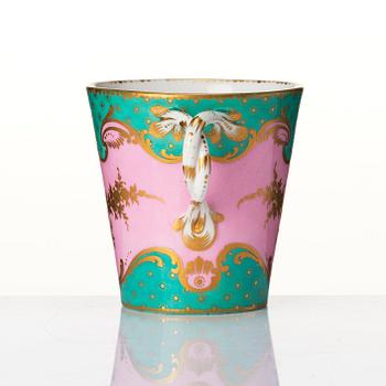 A French 'Sèvres' cup and tremleuse saucer, 19th Century.