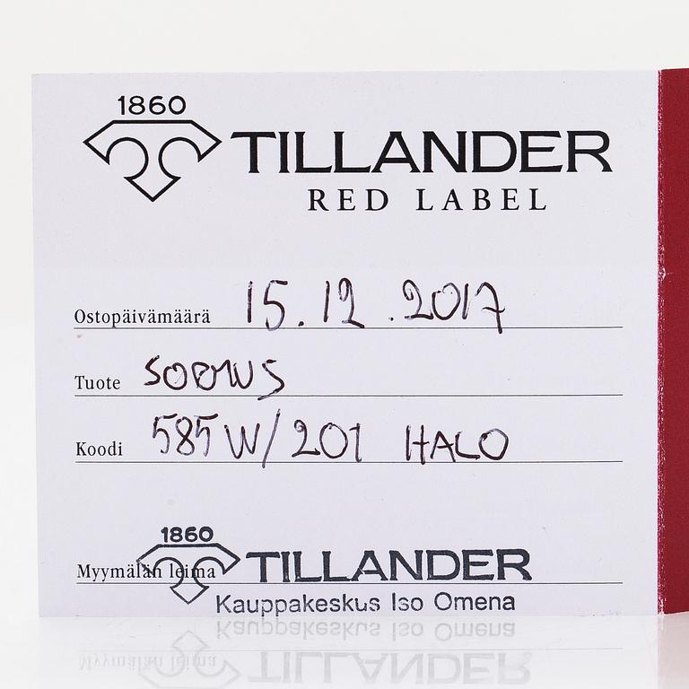 Tillander "Red Label" sormus, 14K valkokultaa, timantteja yht. noin 0.31 ct. Helsinki 2017.