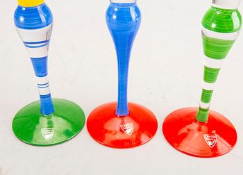 Anne Nilsson, a set of six handpainted champagne glasses from Orrefors.