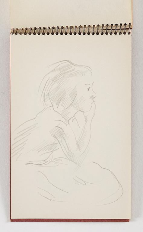 Lotte Laserstein, 10 små skissblock med teckningar.