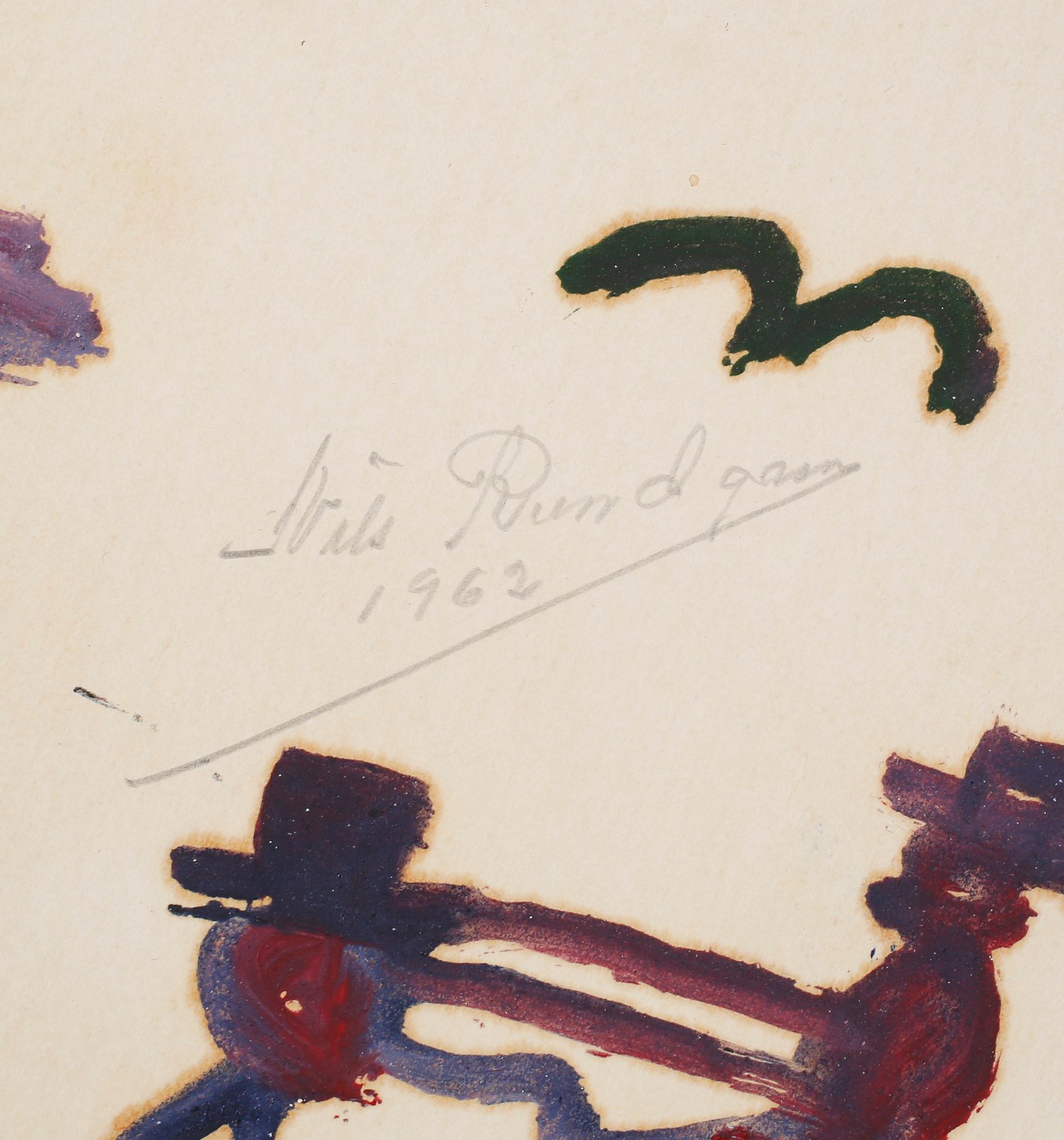 NILS "BJÖRNJÄGARN" RUNDGREN, 2 st, gouache på papper, signerade och daterade 1962.
