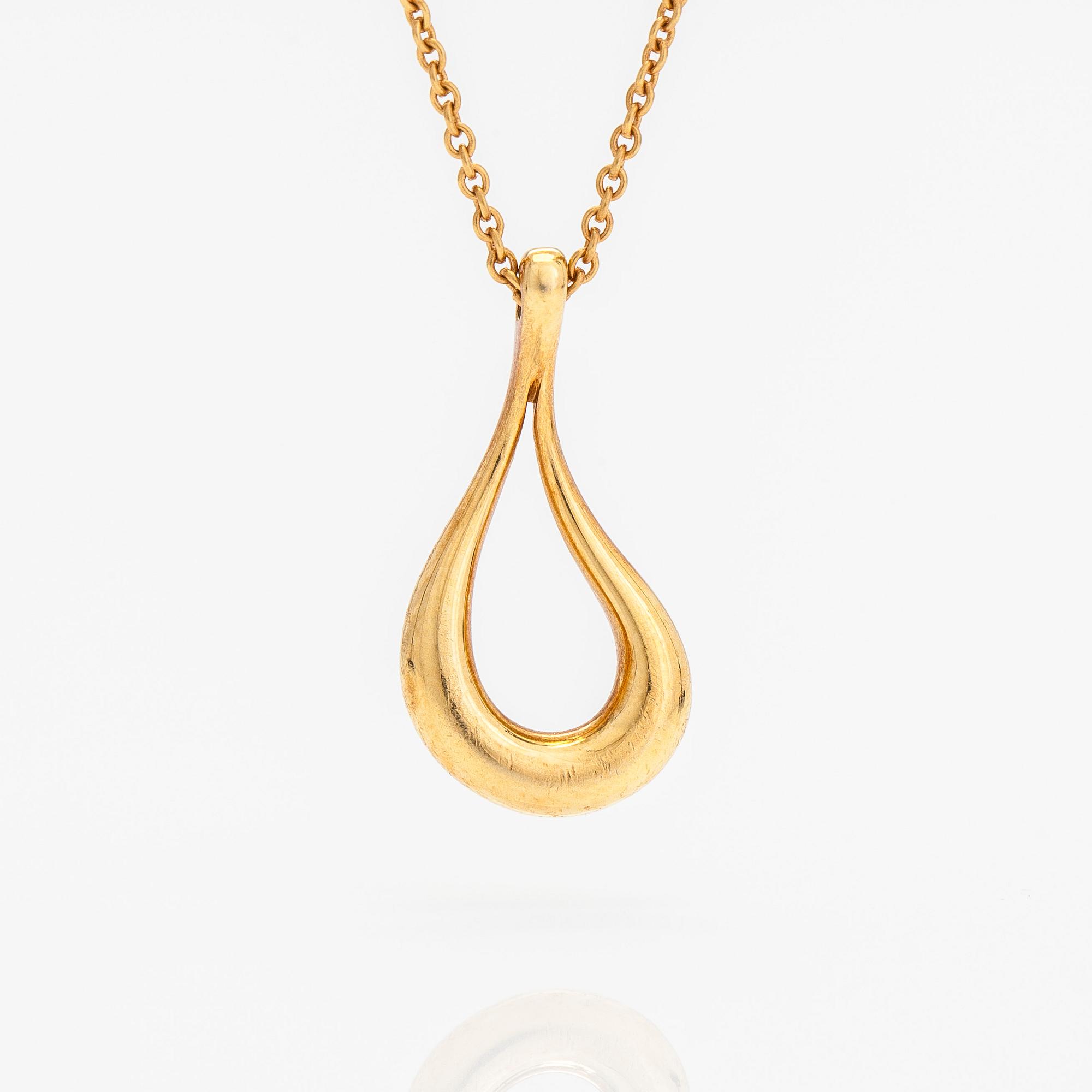 Tiffany & Co, Elsa Peretti, halsband, "Open Teardrop", 18K guld.