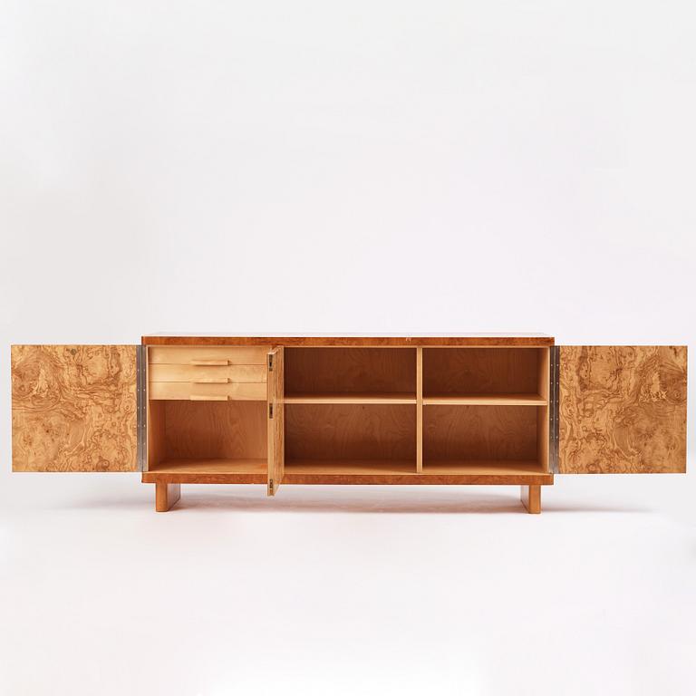 Axel Einar Hjorth, an olive ash wood and maple sideboard, 'Birka', Nordiska Kompaniet, Sweden ca 1935.