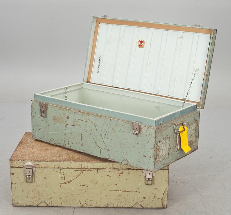 PLÅTSKISTOR, 2 st, England, 1900-tal.