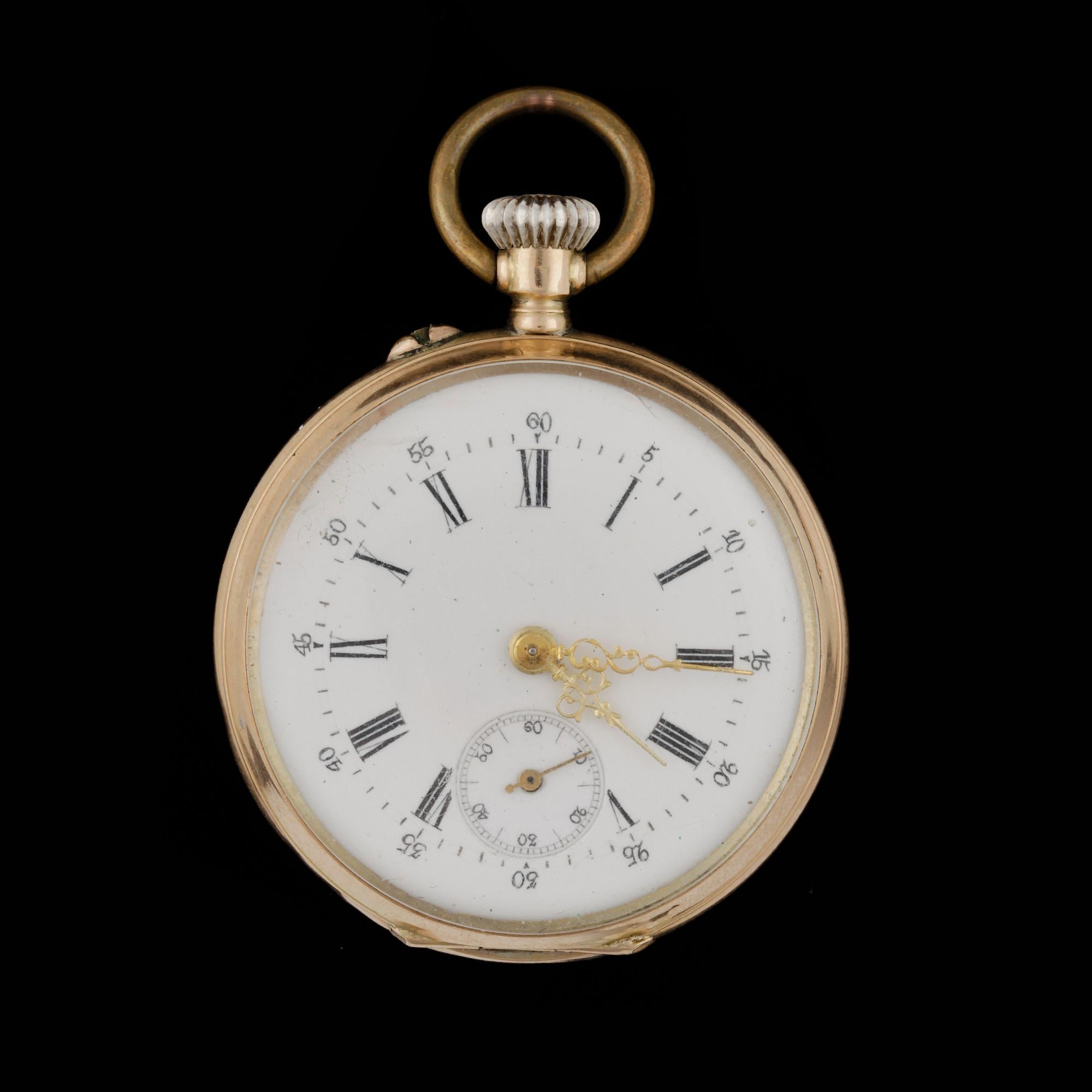 FICKUR, 14k guld, 1900-talets början. Vikt ca 39 gram.
