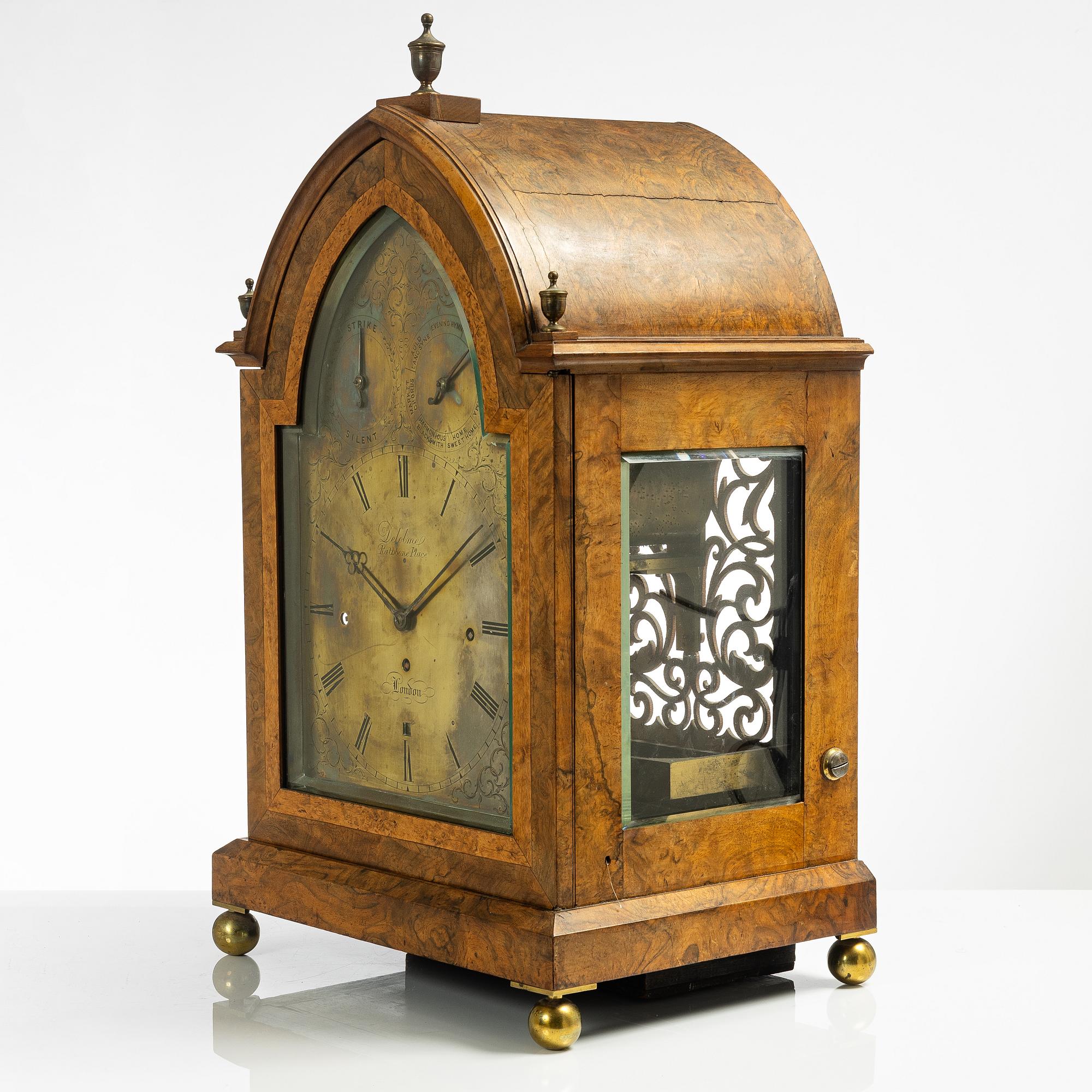 A Victorian musical bracket clock by Henry Delolme (watchmaker in ...