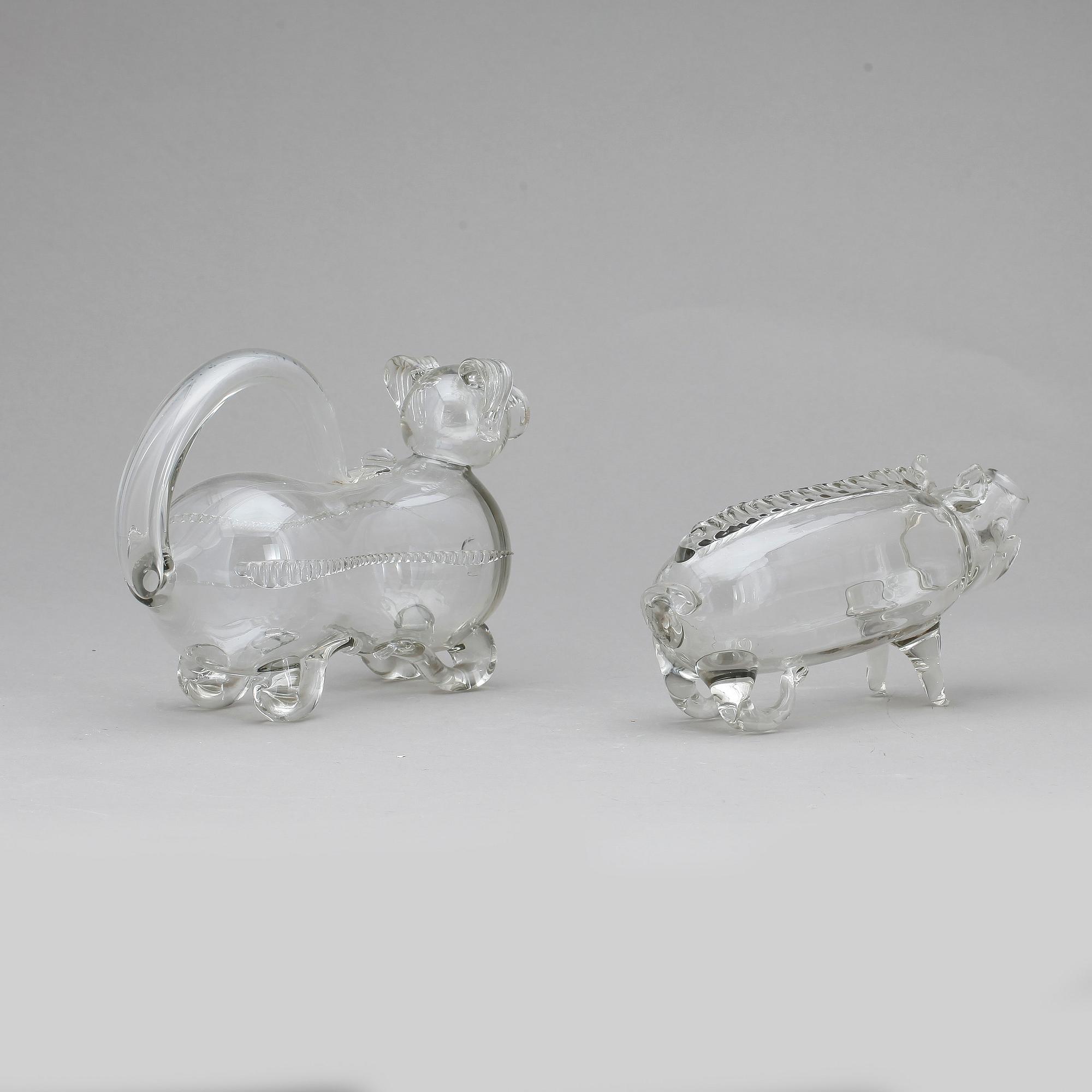 FYLLEHUND OCH GRIS, glas, 1900-tal.