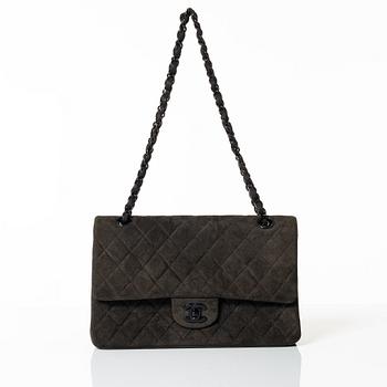 Chanel, A brown suede "Medium Double Flap Bag", 1997-1999.