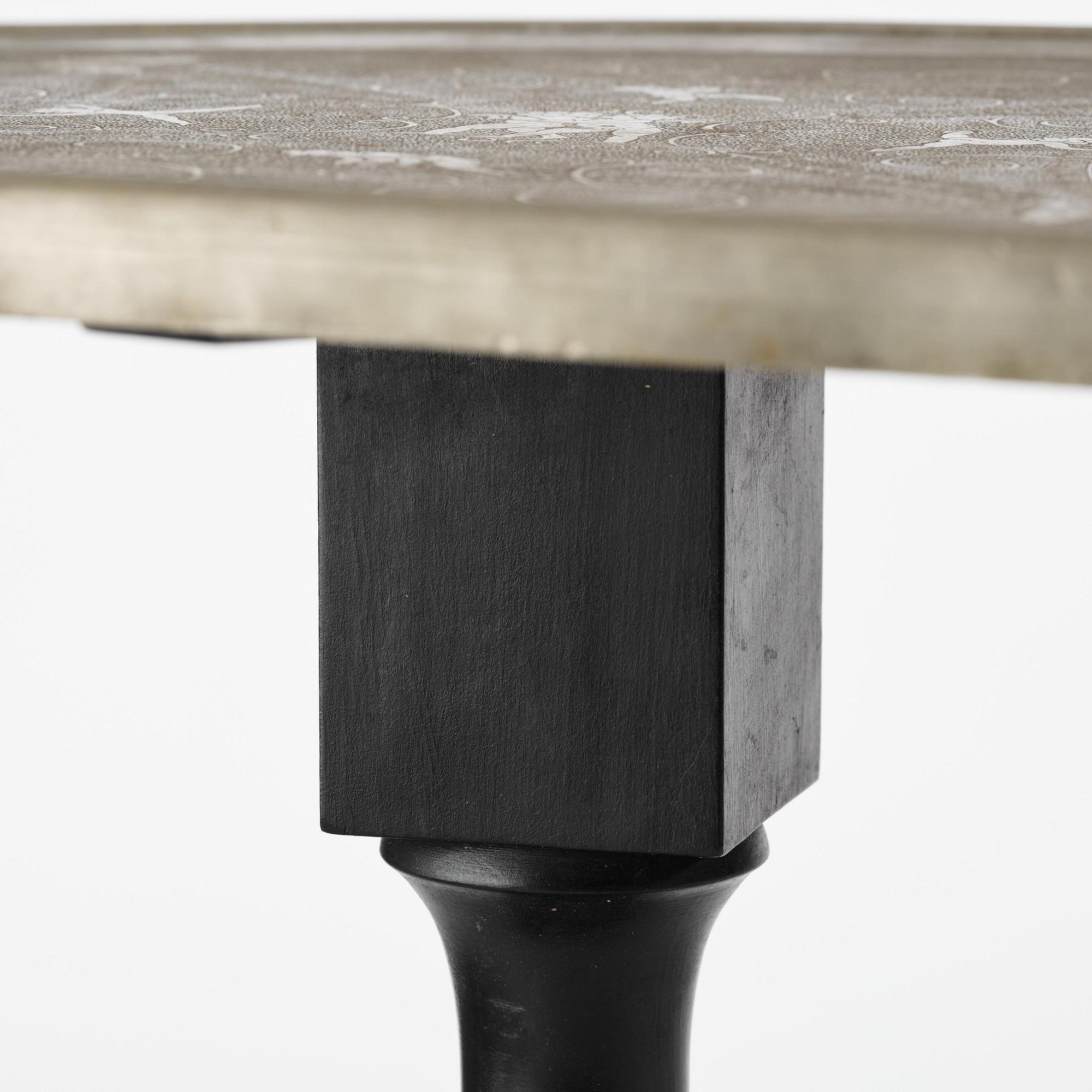 Anna Petrus, a pewter top tray table on a base by Uno Åhrén, executed in her studio, Stockholm, ca 1922-25.