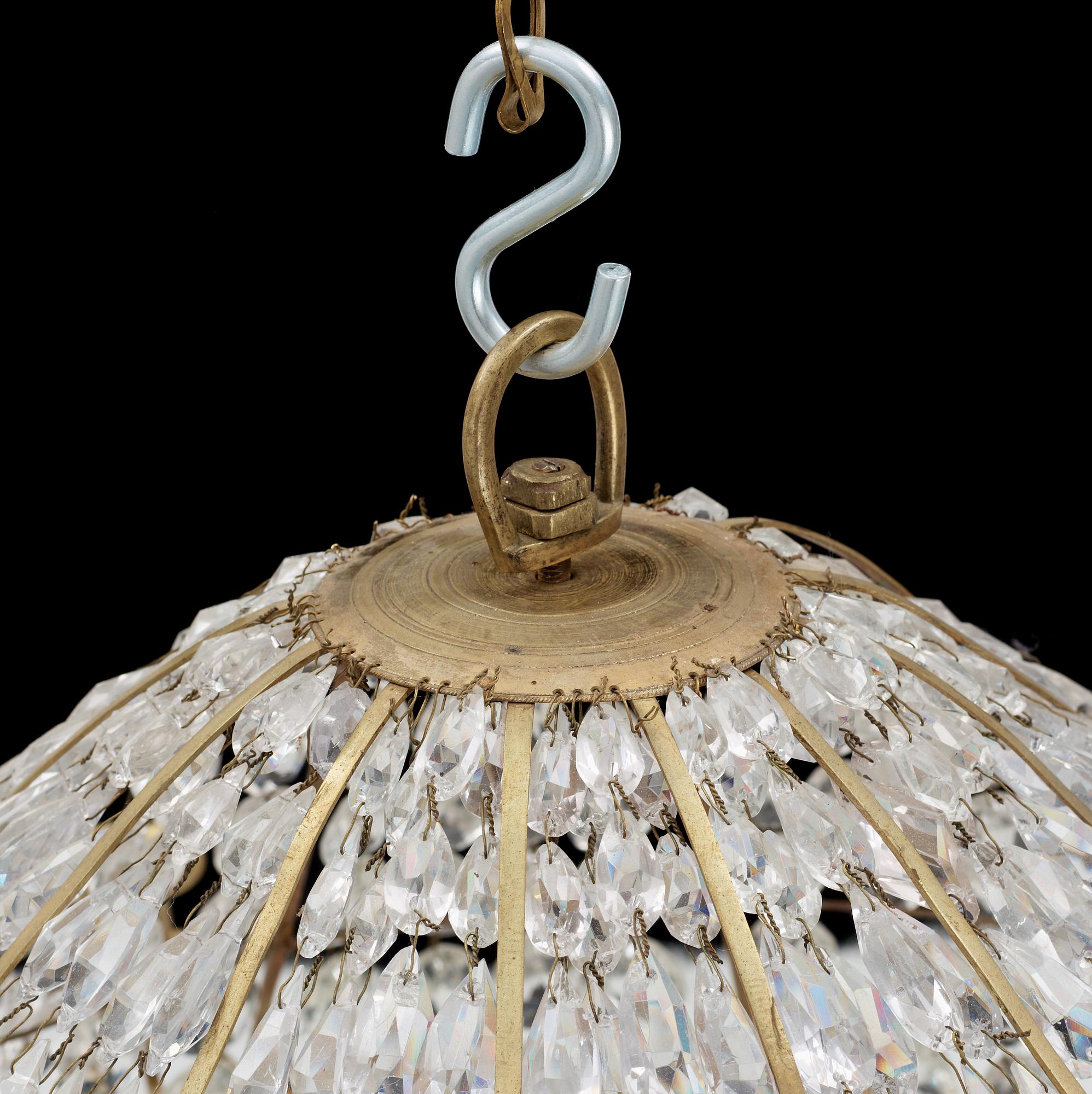 A late Gustavian circa 1800 seven-light "Montgolfier" chandelier.
