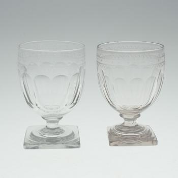 TWELVE GLASSES, 19th century.