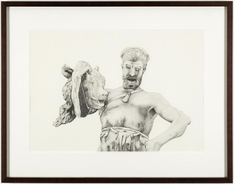 EVA MARIE LINDAHL, Graphite drawing (The Violence), signed and dated 2010 on verso.