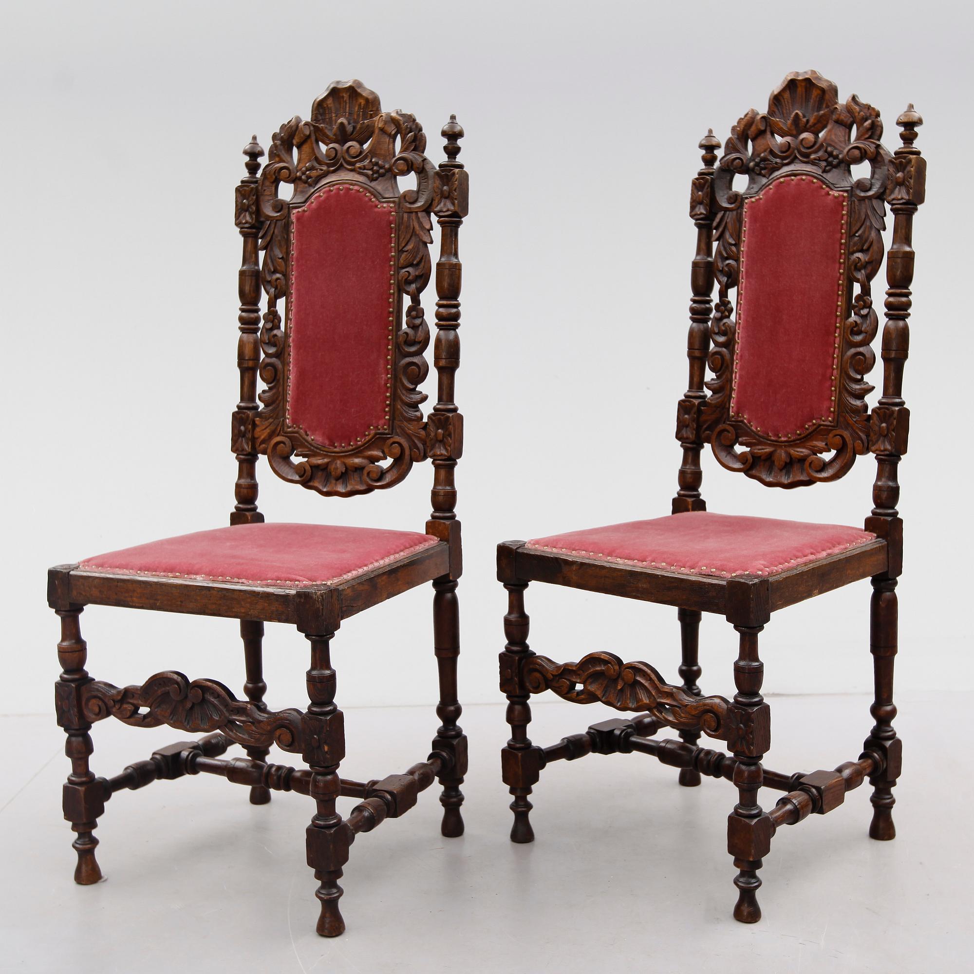 STOLAR, 1 par, barockstil, 1900-talets första hälft.