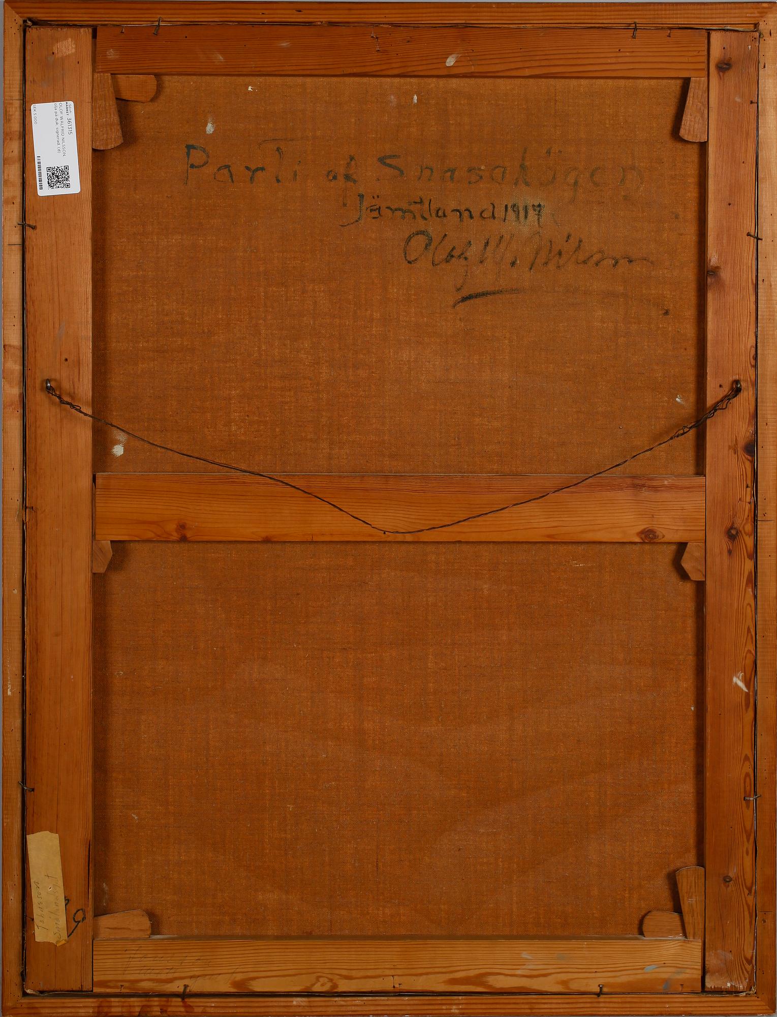 OLOF WALFRID NILSSON, olja på duk, signerad.