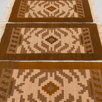 Greta Strandberg, 1920s flat weave carpets 1+3 for The Friends of Finnish Handicraft. Circa 300 x 190 and 100 x 60 cm.
