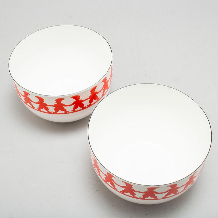 KAJ FRANCK, a pair of 1970's enamel bowls, Finel Arabia.