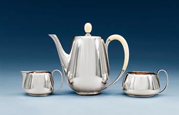 926. A Frantz Hingelberg 3 pcs of sterling coffee service, Aarhus Denmark 1948-79.