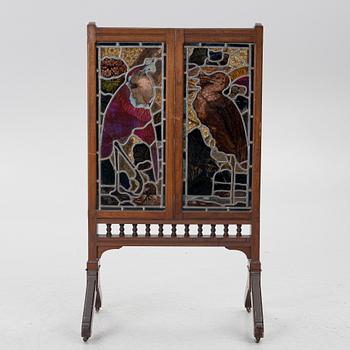 A fire screen, Maple & Co, England, circa 1900.