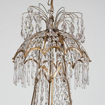 A late Gustavian early 19th Century seven-light chandelier.