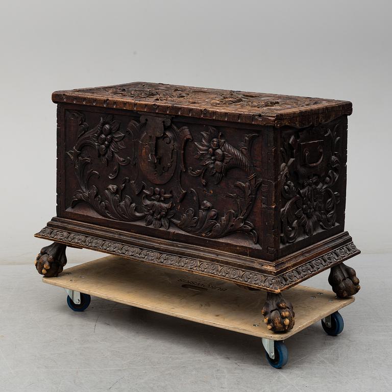 A Baroque style oak chest.